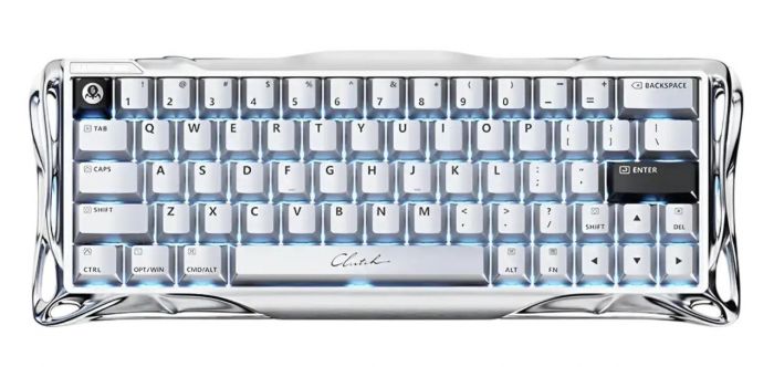 Клавіатура магнітна GravaStar Mercury V60 Pro 60keys, GravaStar Blackcore, USB-A, 8k, RGB, Chrome Silver