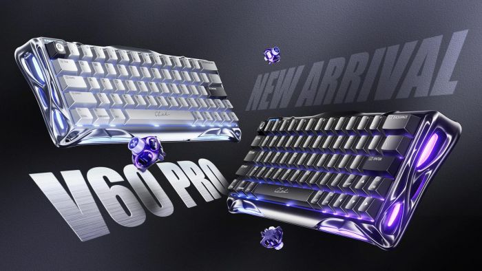 Клавіатура магнітна GravaStar Mercury V60 Pro 60keys, GravaStar Blackcore, USB-A, 8k,RGB, GunMetal