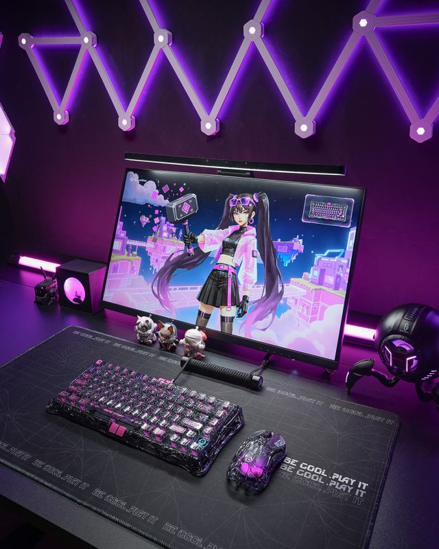 Клавіатура магнітна GravaStar Mercury V75 Lite 75keys, Blackcore, USB-A, Transparent Black