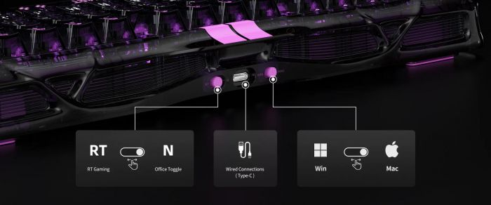 Клавіатура магнітна GravaStar Mercury V75 Lite 75keys, Blackcore, USB-A, Transparent Black