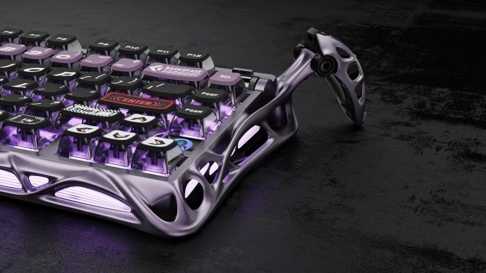 Клавіатура магнітна GravaStar Mercury V75 Pro 80keys, GravaStar x Gateron Jade Gaming, USB-A, 8k, RGB, Iron Purple