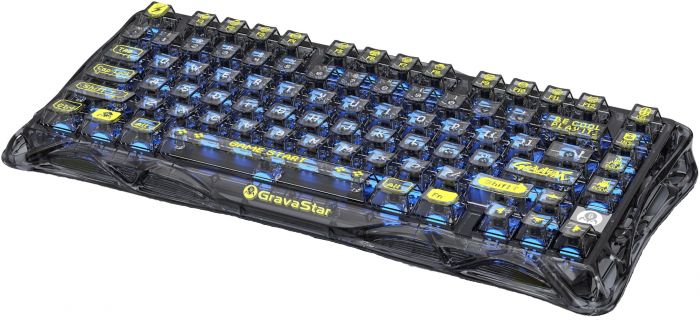 Клавіатура механічна GravaStar Mercury K1 Lite 80keys, GravaStar x BSUN Grey, BT/WL/USB, чорний