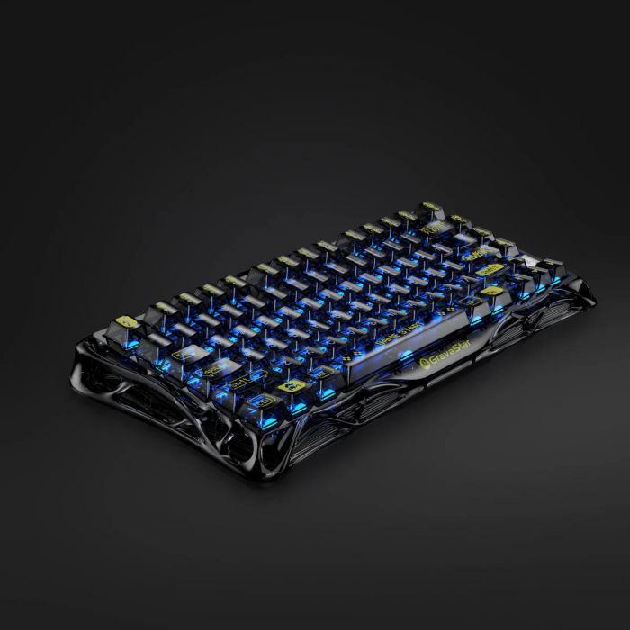 Клавіатура механічна GravaStar Mercury K1 Lite 80keys, GravaStar x BSUN Grey, BT/WL/USB, чорний