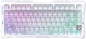 Клавіатура механічна GravaStar Mercury K1 Lite 80keys, GravaStar x BSUN Grey, BT/WL/USB, RGB, Crystal Aurora