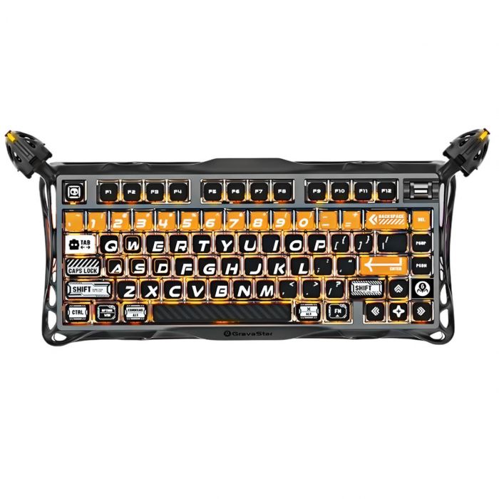 Клавіатура механічна GravaStar Mercury K1 Pro 80keys, GravaStar x Kailh Speedy Mint, BT/WL/USB, RGB, CyberFlare