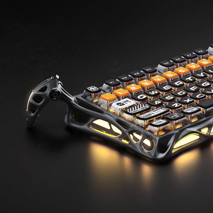 Клавіатура механічна GravaStar Mercury K1 Pro 80keys, GravaStar x Kailh Speedy Mint, BT/WL/USB, RGB, CyberFlare