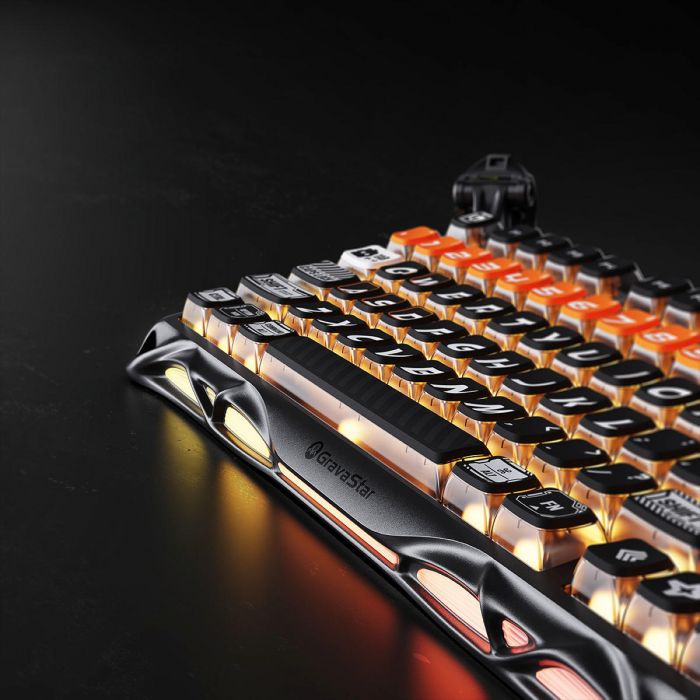 Клавіатура механічна GravaStar Mercury K1 Pro 80keys, GravaStar x Kailh Speedy Mint, BT/WL/USB, RGB, CyberFlare