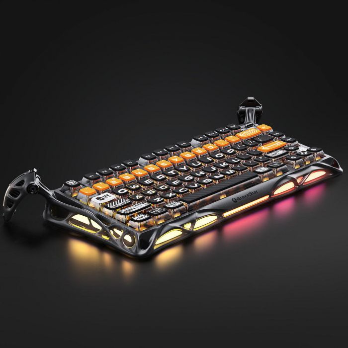 Клавіатура механічна GravaStar Mercury K1 Pro 80keys, GravaStar x Kailh Speedy Mint, BT/WL/USB, RGB, CyberFlare