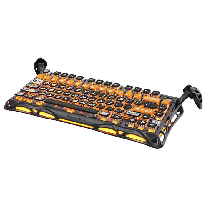 Клавіатура механічна GravaStar Mercury K1 Pro 80keys, GravaStar x Kailh Speedy Mint, BT/WL/USB, RGB, CyberFlare