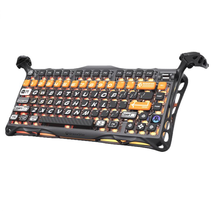 Клавіатура механічна GravaStar Mercury K1 Pro 80keys, GravaStar x Kailh Speedy Mint, BT/WL/USB, RGB, CyberFlare