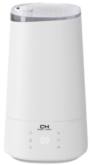 Зволожувач повітря Cooper&Hunter CH-3040TU 40м2, 4л, 300мл/г, ультразвуковий, верхня затока, ел. кер-ння, дисплей, УФ-очистка, підсвічування, авто вимкнення, білий