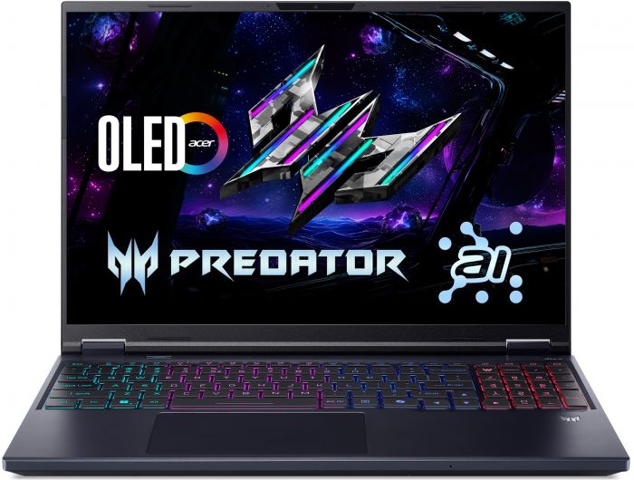 Ноутбук Acer Predator Helios Neo 16 PHN16-73 16" WQXGA OLED, Intel U9-275HX, 64GB, F2TB, NVD5090-24, Lin, чорний