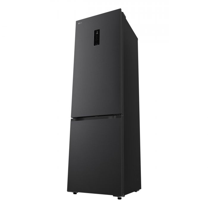 Холодильник LG з нижн. мороз., 203x60х68, холод.відд.-262л, мороз.відд.-113л, 2дв., E, NF, інв., диспл зовн., Fresh Сonverter, Metal Fresh, чорний