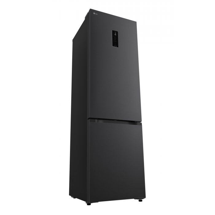 Холодильник LG з нижн. мороз., 203x60х68, холод.відд.-262л, мороз.відд.-113л, 2дв., E, NF, інв., диспл зовн., Fresh Сonverter, Metal Fresh, чорний