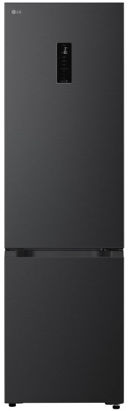 Холодильник LG з нижн. мороз., 203x60х68, холод.відд.-262л, мороз.відд.-113л, 2дв., E, NF, інв., диспл зовн., Fresh Сonverter, Metal Fresh, чорний