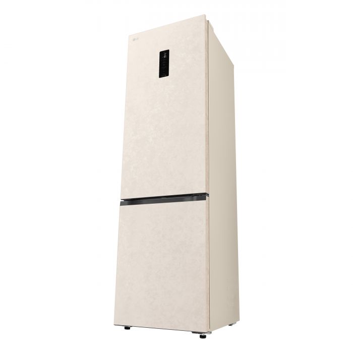 Холодильник LG з нижн. мороз., 203x60х68, холод.відд.-262л, мороз.відд.-113л, 2дв., E, NF, інв., диспл зовн., Fresh Сonverter, бежевий