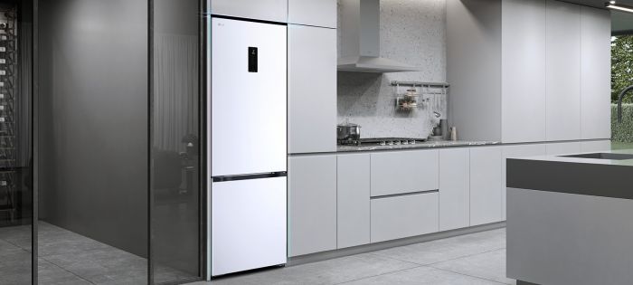 Холодильник LG з нижн. мороз., 203x60х68, холод.відд.-262л, мороз.відд.-113л, 2дв., E, NF, інв., диспл зовн., Fresh Сonverter, білий