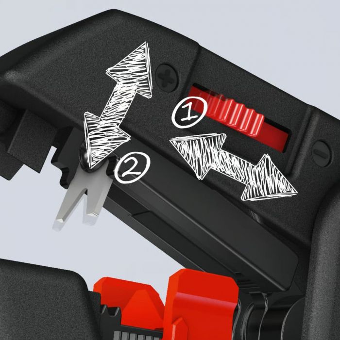 Знімач ізоляції KNIPEX, автоматичний, 0.2-6мм2 кусачки, регулювання довжини, 180мм, 0.151кг