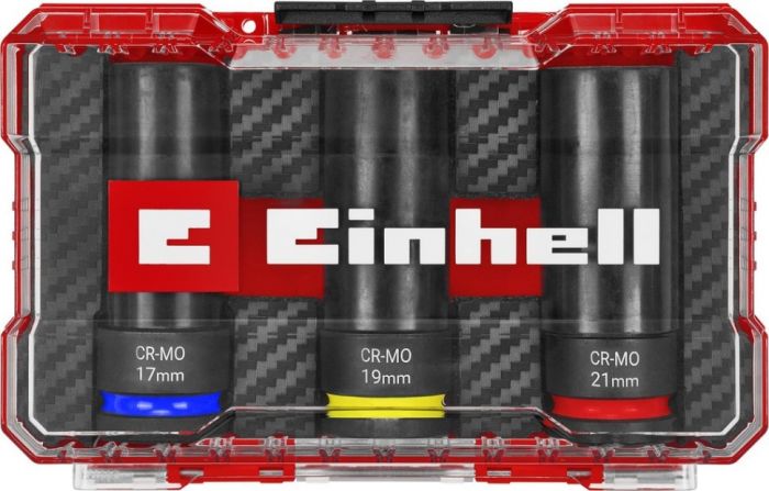 Набір ударних торцевих головок Einhell 80мм 1/2" 3шт кейс 0.78кг