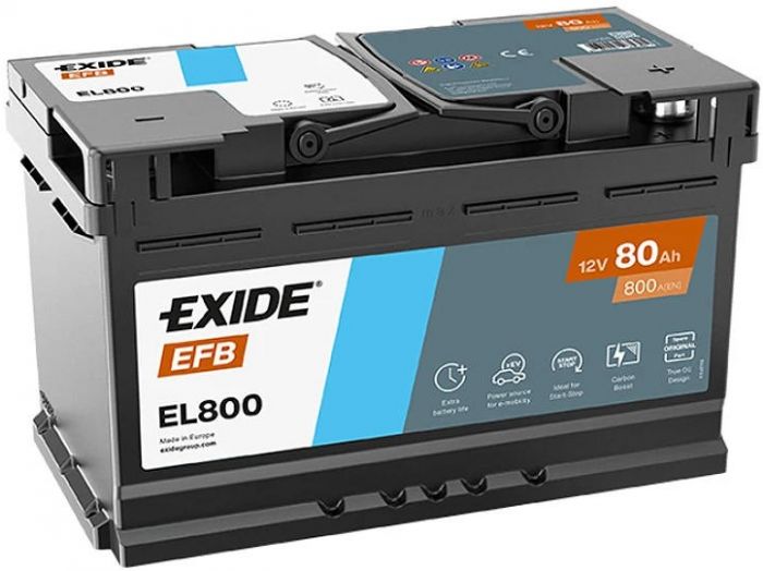 Акумулятор Exide Start-Stop 12В 80А·год 800А R+ (EL800)