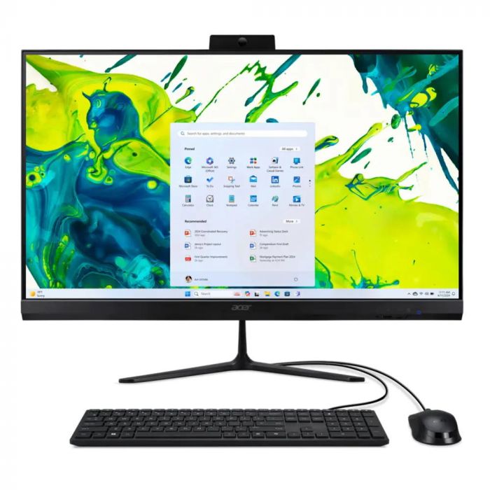 Комп'ютер персональний моноблок Acer Aspire C27-2G 27" FHD, Intel 5-120U, 16GB, F512GB, UMA, WiFi, кл+м, Lin, чорний