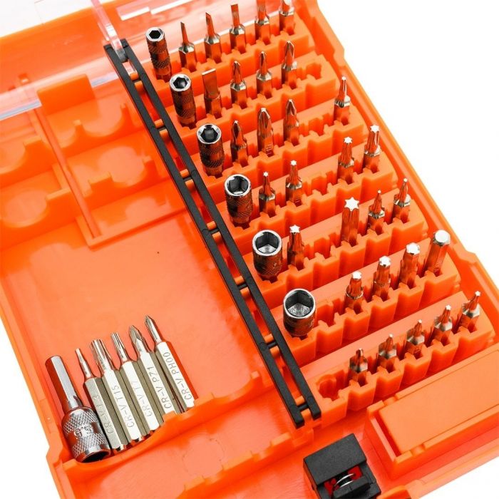 Біти Neo Tools, 1/4", бітотримач, прецизійні, CrV, набір 45шт