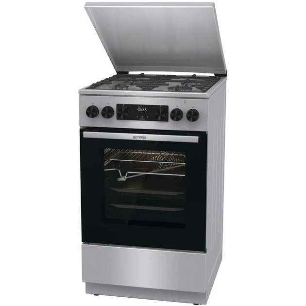Плита Gorenje комбінована, 70л, 50x60см, метал. кришка, дисплей, чавун, нерж