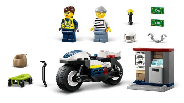 Конструктор LEGO City  Переслідування на поліцейському мотоциклі
