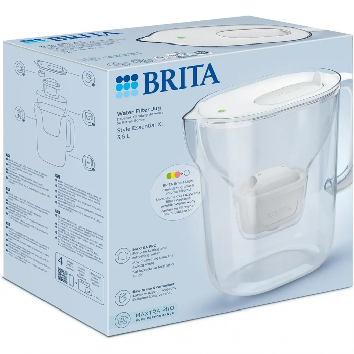 Фільтр-глечик Brita Style Essential XL MXPro 3.6л (2.3л очищеної води) з картриджем білий