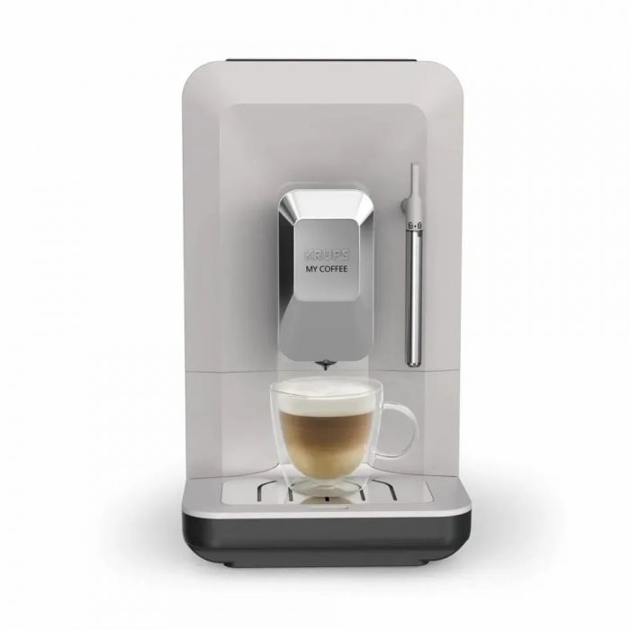 Кавомашина Krups My Coffee+ 1.5л, зерно, ОLED дисплей, авторецептів - 3, метал, сірий