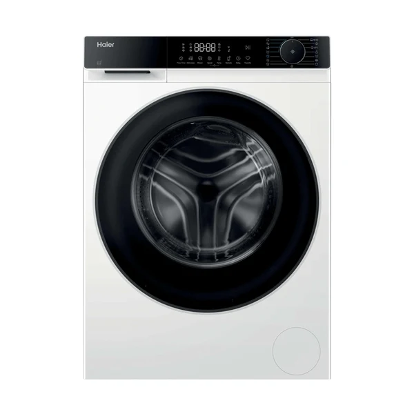 Пральна машина Haier фронтальна, 10кг, 1400, A, 52см, дисплей, пара, інвертор, люк чорний, білий