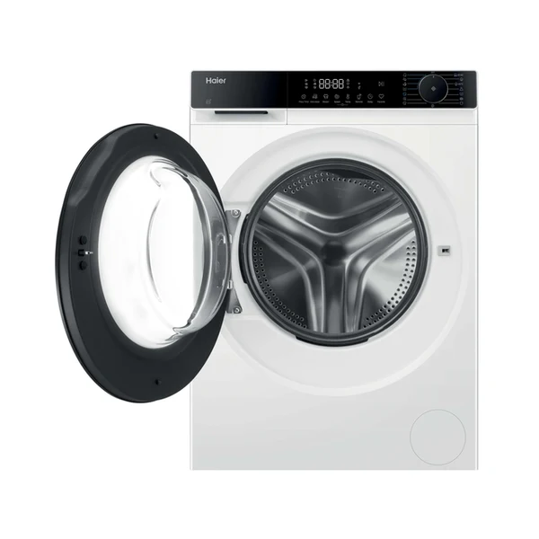 Пральна машина Haier фронтальна, 10кг, 1400, A, 52см, дисплей, пара, інвертор, люк чорний, білий