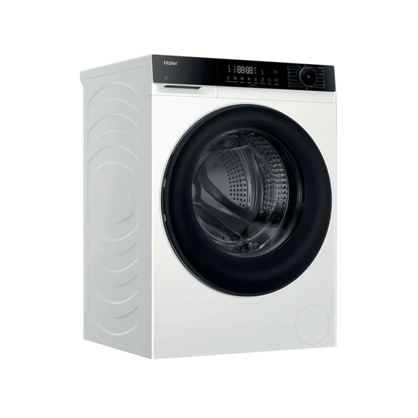 Пральна машина Haier фронтальна, 10кг, 1400, A, 52см, дисплей, пара, інвертор, люк чорний, білий