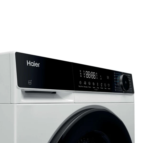 Пральна машина Haier фронтальна, 10кг, 1400, A, 52см, дисплей, пара, інвертор, люк чорний, білий
