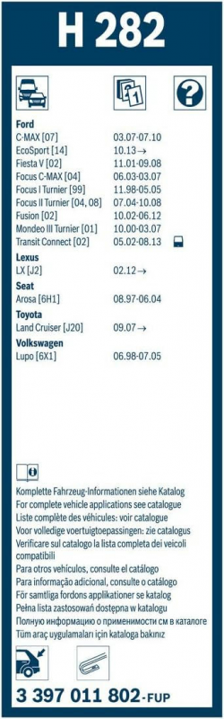 Склоочисник BOSCH Twin каркасний 280мм задній (3 397 011 802)