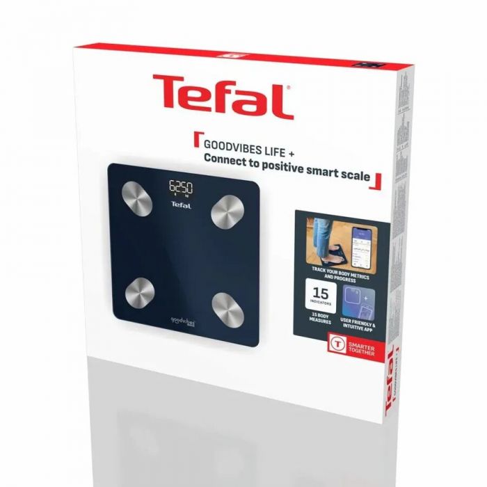 Ваги Tefal підлогові Goodvibes Life+, 180кг, Bluetooth, AAAx3 в комплекті, скло, синій