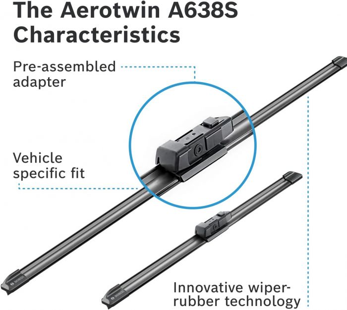 Склоочисник BOSCH Aerotwin безкаркасний комплект 650/530мм (3 397 007 638)
