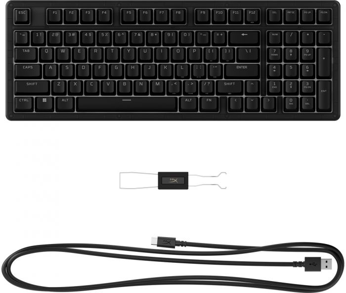 Клавіатура механічна HyperX Alloy Origins 2 1800 103key, Red, USB-A, Hot-Swap, EN/UA, RGB, чорний