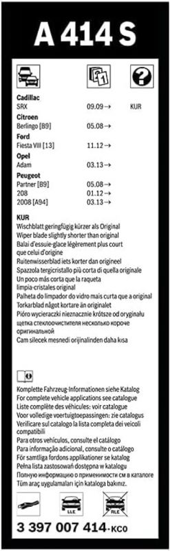 Склоочисник BOSCH Aerotwin безкаркасний комплект 650/400мм (3 397 007 414)