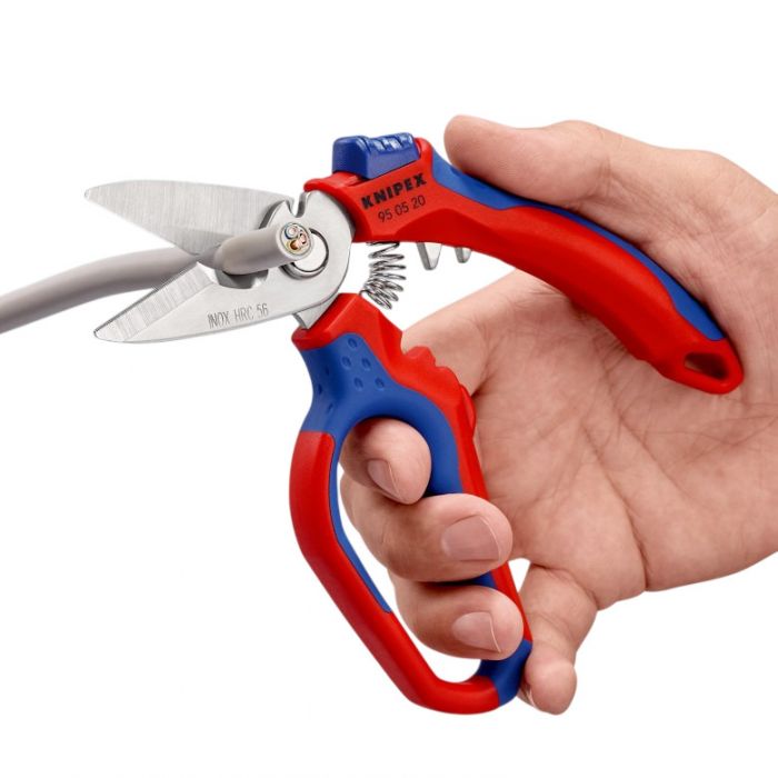 Ножиці для кабелів KNIPEX з подвійним гніздом 6мм хромовані 180мм
