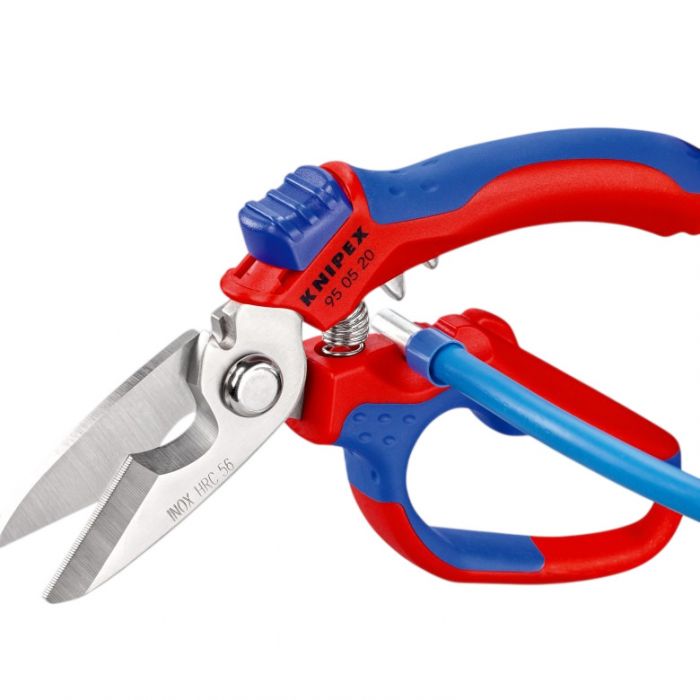 Ножиці для кабелів KNIPEX з подвійним гніздом 6мм хромовані 180мм