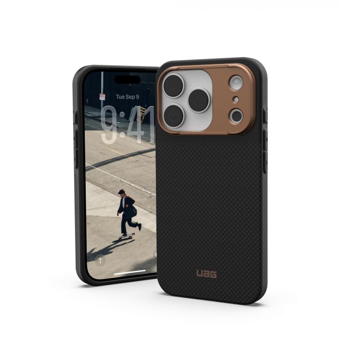 Чохол UAG для iPhone 17 Pro, Fibr Armr Magsafe, Kevlar Graphite/Bronze