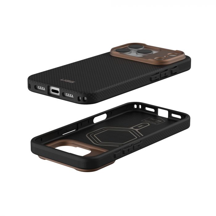Чохол UAG для iPhone 17 Pro, Fibr Armr Magsafe, Kevlar Graphite/Bronze
