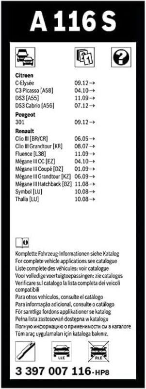 Склоочисник BOSCH Aerotwin безкаркасний комплект 600/400мм (3 397 007 116)
