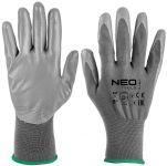 Рукавички робочі Neo Tools поліестер з поліуретановим покриттям, р.8, сірий 12шт
