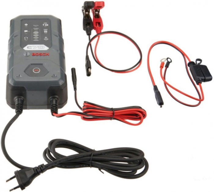Зарядний пристрій Bosch C70, 12/24В, 14-300А·год, макс 10А, IP65 (0 189 911 070)