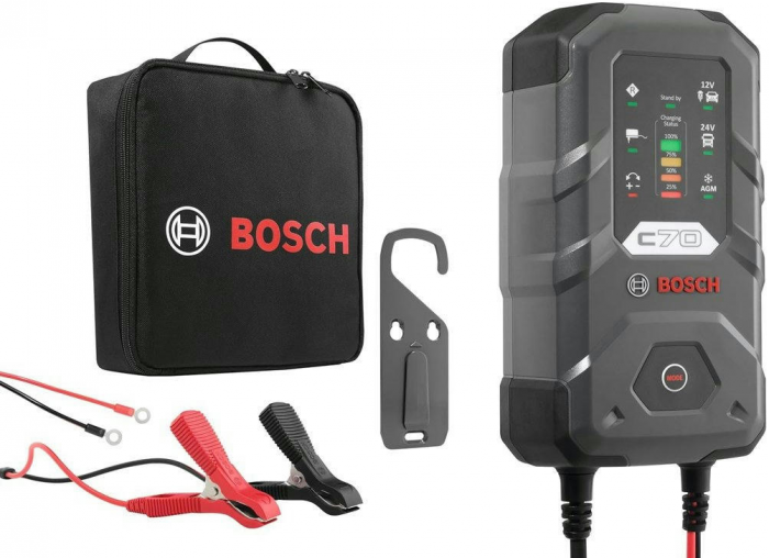 Зарядний пристрій Bosch C70, 12/24В, 14-300А·год, макс 10А, IP65 (0 189 911 070)