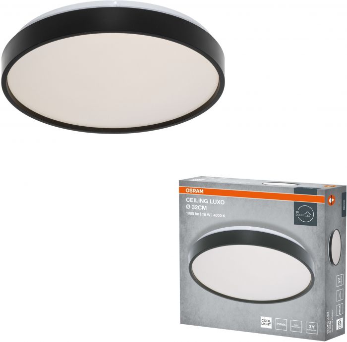 Світильник накладний OSRAM CEILING LUXO 18Вт 4000К чорний