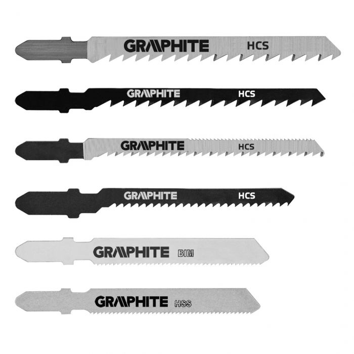 Полотно для електролобзика GRAPHITE, хвостовик T, набір 6шт