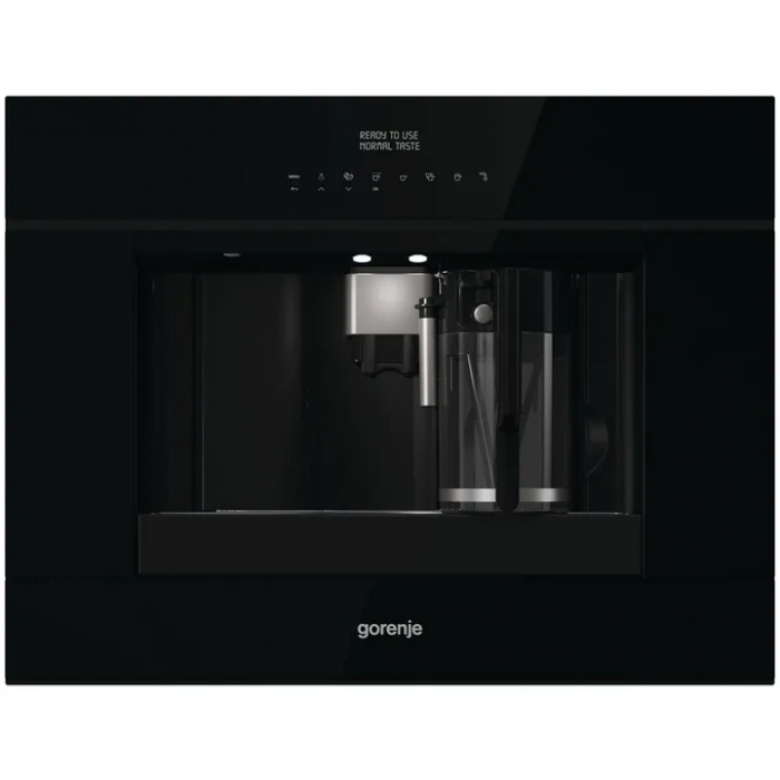 Кавомашина Gorenje вбудована, 1,8л, зерно+мелена, автомат.капуч, дисплей, сернор.керування, підсвітка, чорний